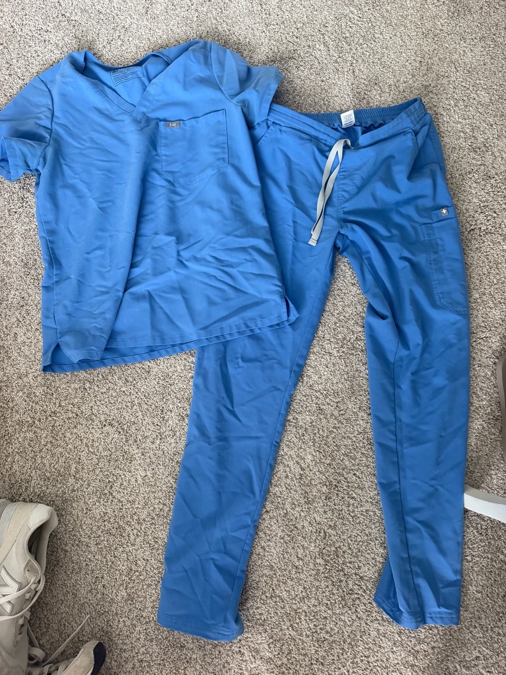 Figs Women's Cargo Scrub Set in Bright Blue